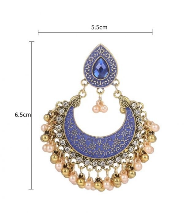 Gold Palted Blue Earrings – Bild 3