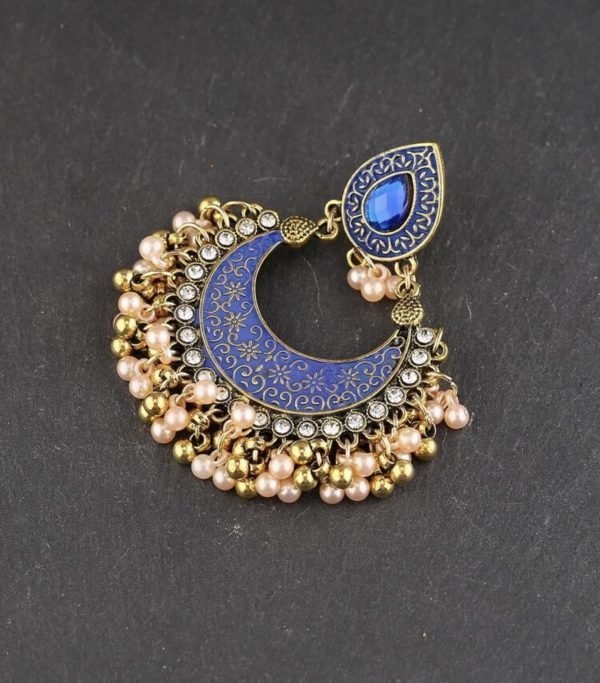 Gold Palted Blue Earrings – Bild 2