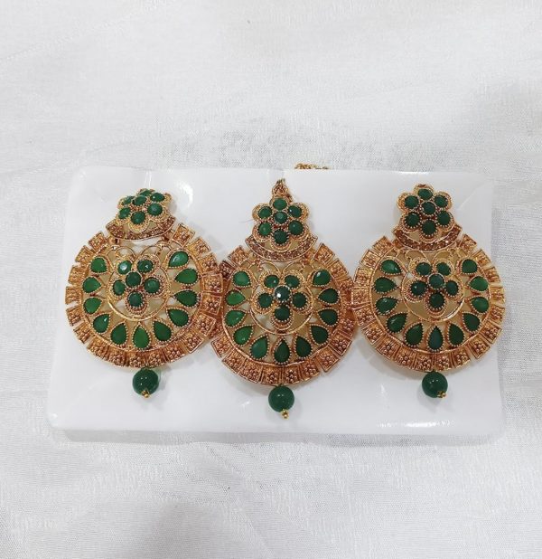 Gold Plated Austrian Stone Mang Tikka Set