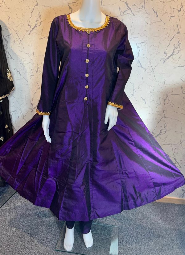 Semi Formal Katan Silk Long Frok – Bild 2