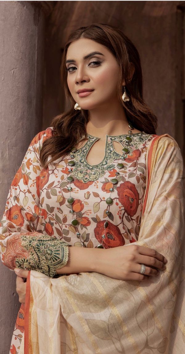 RaniyaH. Digital Printed Lawn 3Pcs Suit – Bild 2