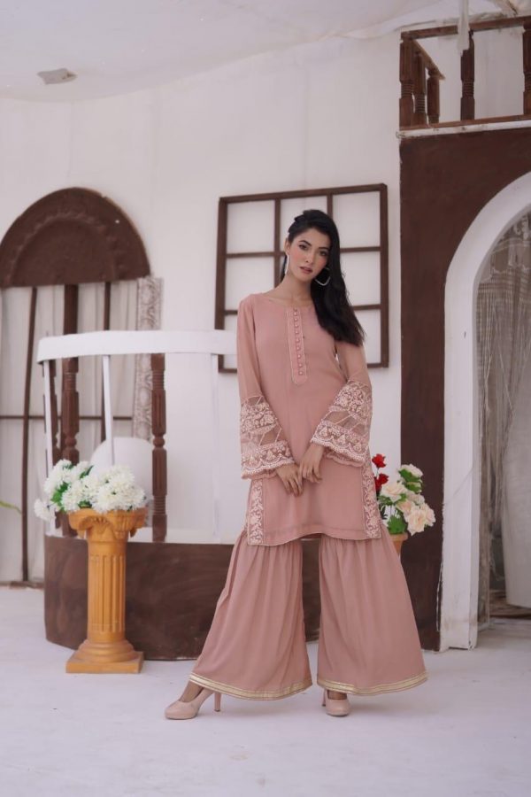 Chiffon 3pcs Gharara Suit – Bild 6