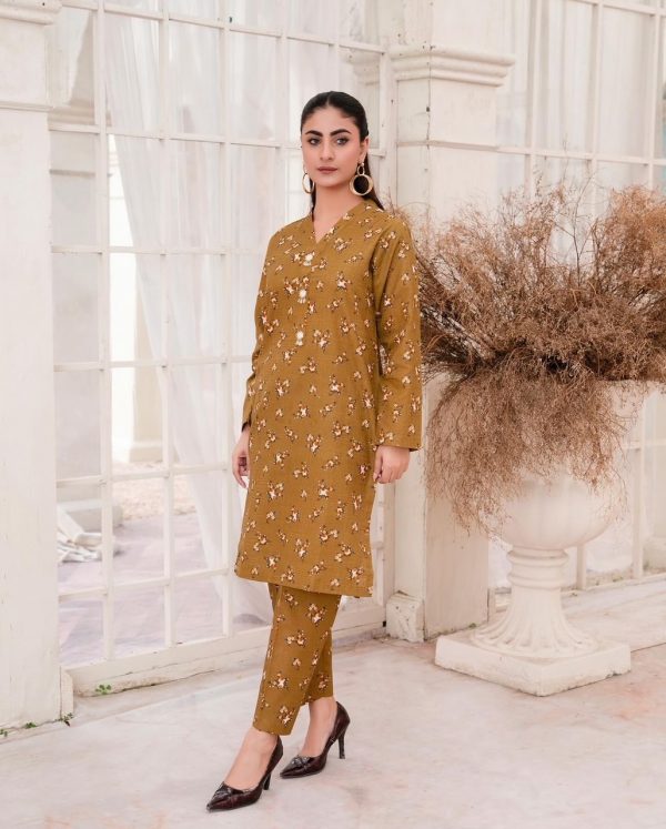 RaniyaH Slub Khadder 2Pcs Printed Suit – Bild 2