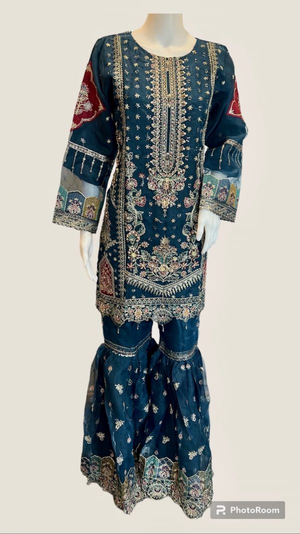Areej 3pcs Organza Gharara Suit – Bild 3
