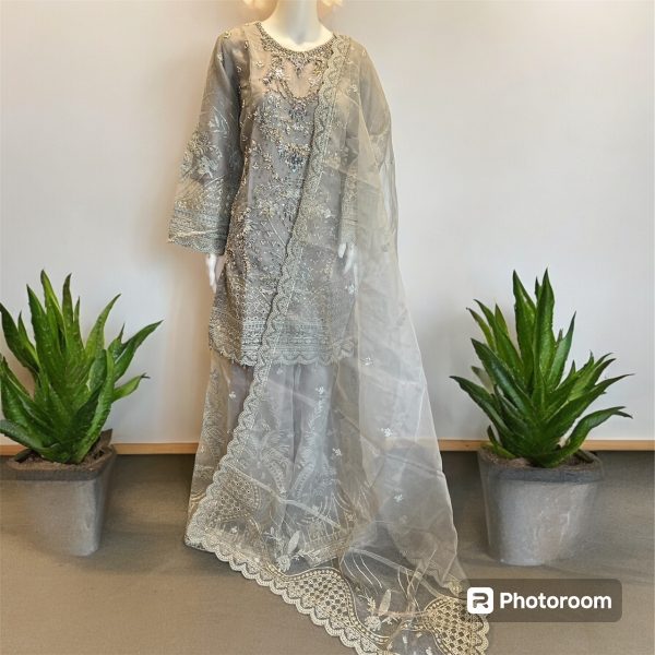 Areej 3pcs Organza Plazzo Suit