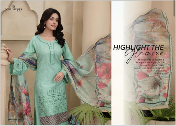 Soni Dresses Chikankari 3Pcs Linen Suit – Bild 2