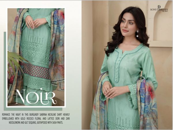 Soni Dresses Chikankari 3Pcs Linen Suit – Bild 3