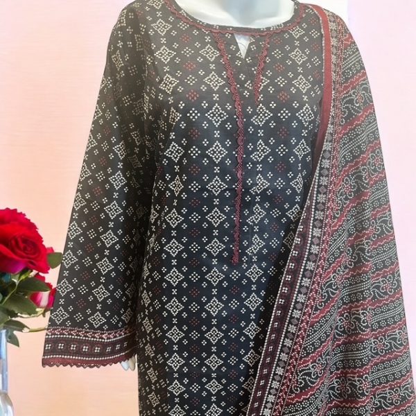 Bin Saeed 3Pcs Khaddar Suit – Bild 2