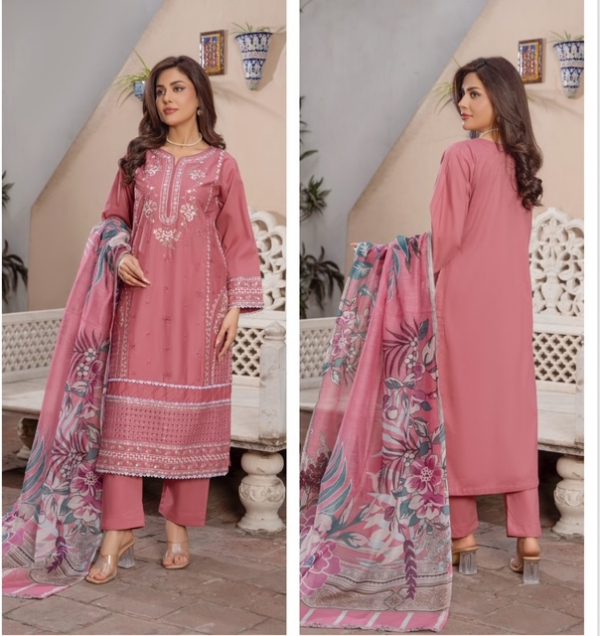 RaniyaH Embroidered Cotton 3Pcs Suit – Bild 3