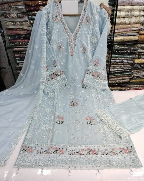 Chiffon Embroidered 3Pcs Suit