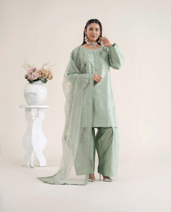 RaniyaH 3Pcs Raw Silk Suit