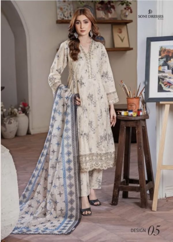 Soni Dresses 3Pcs Lawn Frok Suit