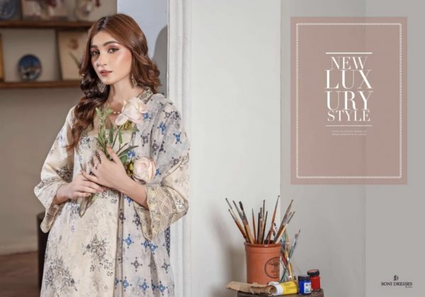 Soni Dresses 3Pcs Lawn Frok Suit – Bild 3