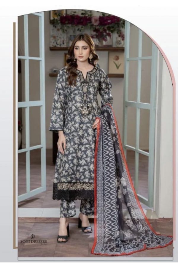 Soni Dresses 3Pcs Lawn Frok Suit