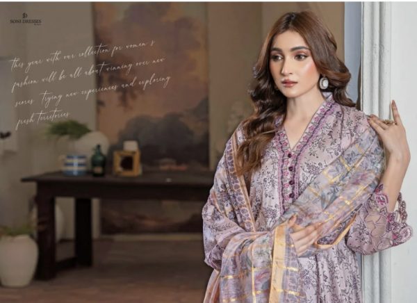 Soni Dresses 3Pcs Lawn Frok Suit – Bild 4