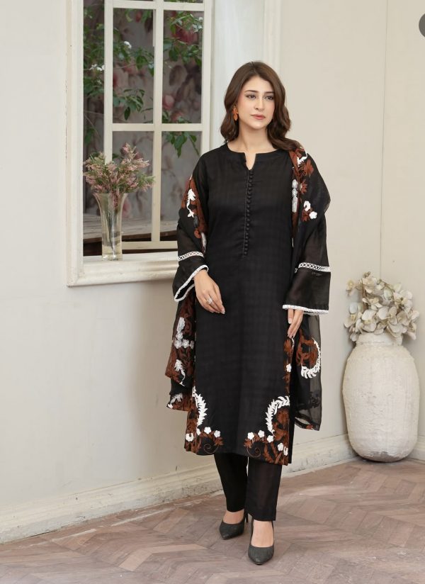 RaniyaH Embroidered 3Pcs Lawn Suit – Bild 4