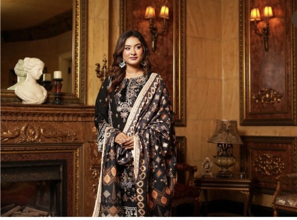Munira 3Pcs Embroidered Dhanak Suit – Bild 3