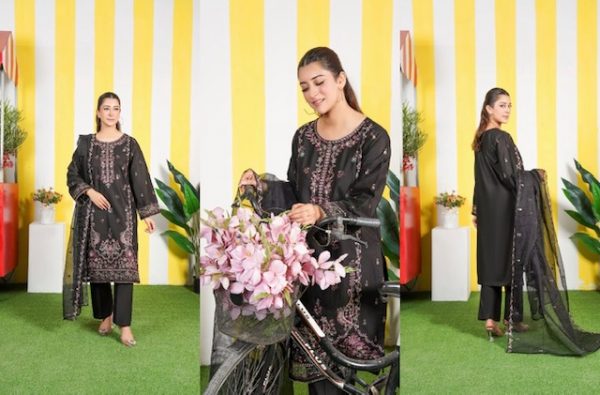 Hayat 3Pcs Cambric Cotton Suit – Bild 3