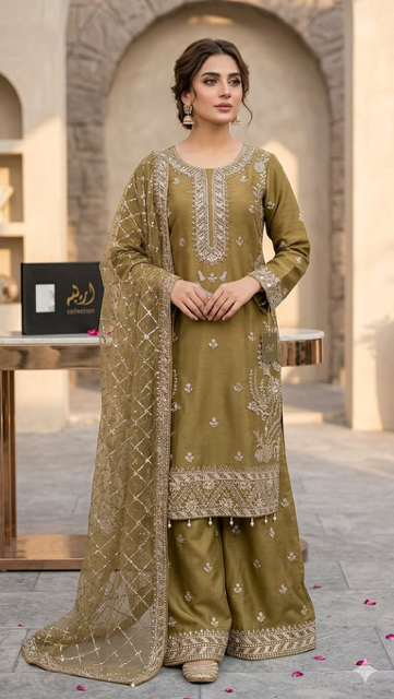 Areeba Shihsa Silk 3Pcs Fancy Suit