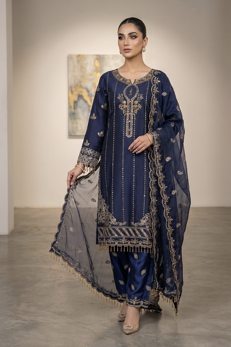 Areeba Shisha Silk 3Pcs Fancy Suit