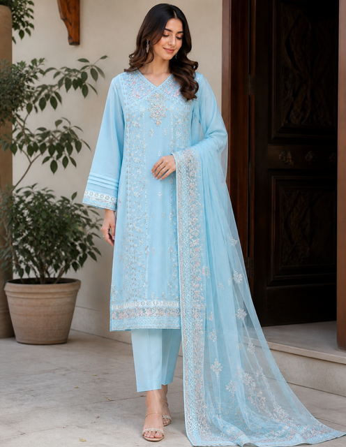 Chiffon 3Pcs Fancy Suit